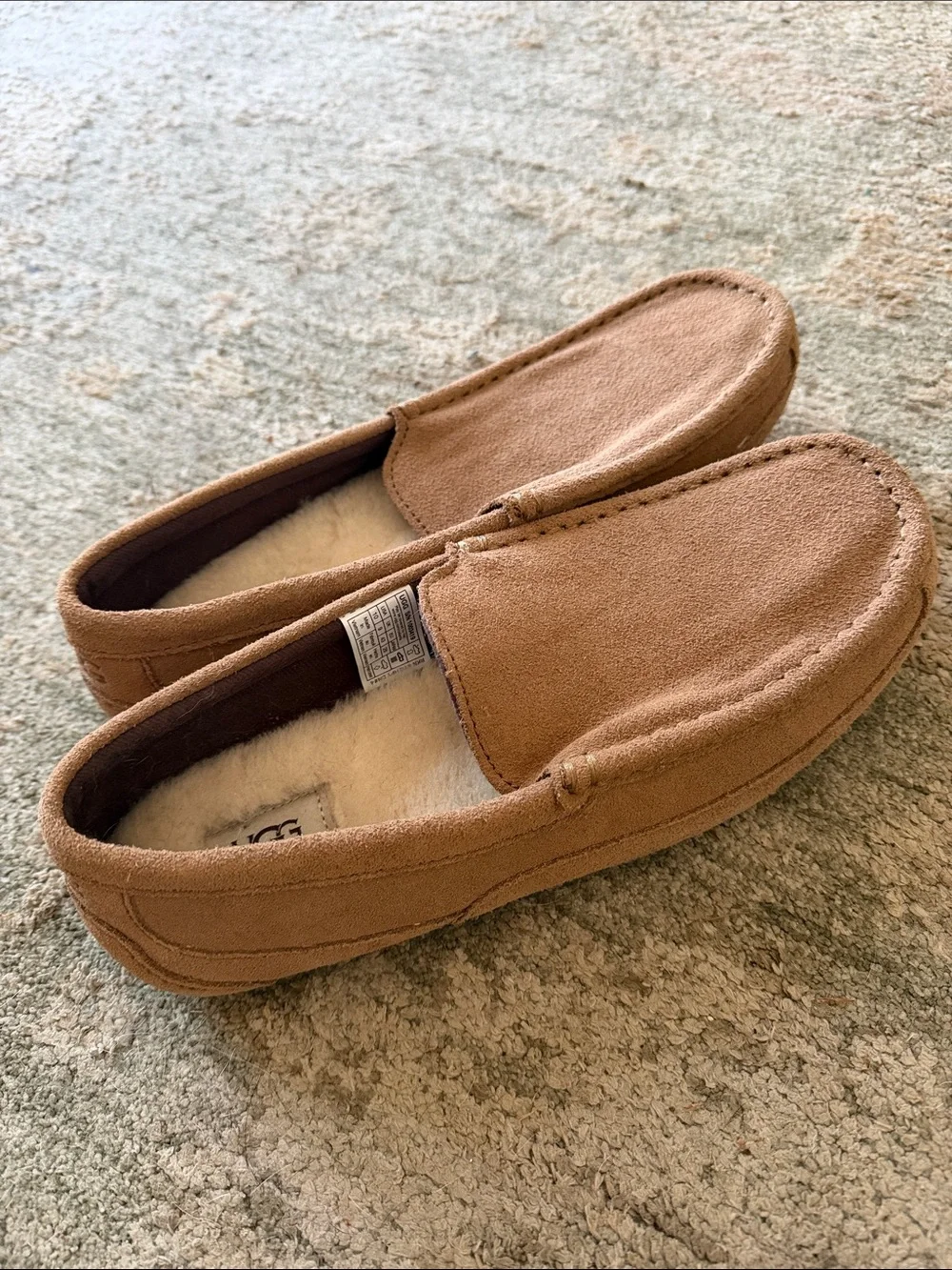 UGG Men's Adler Chestnut Suede Slippers NWOT